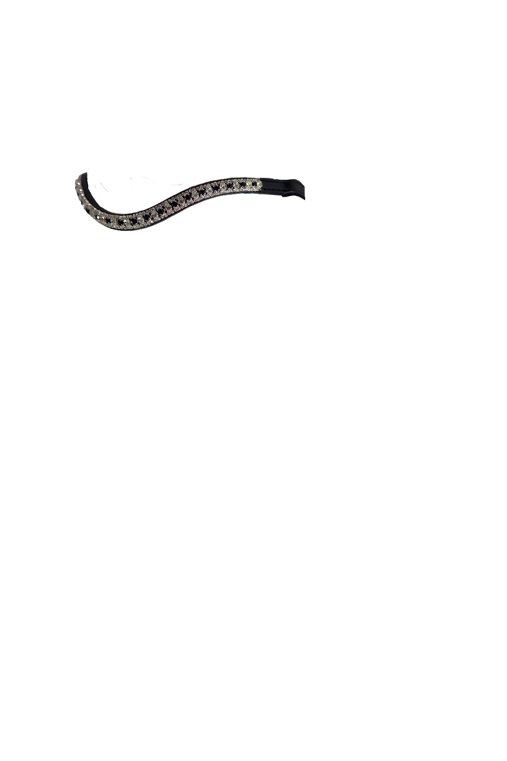 Black & Clear Thin Crystal Wave – Black Browband