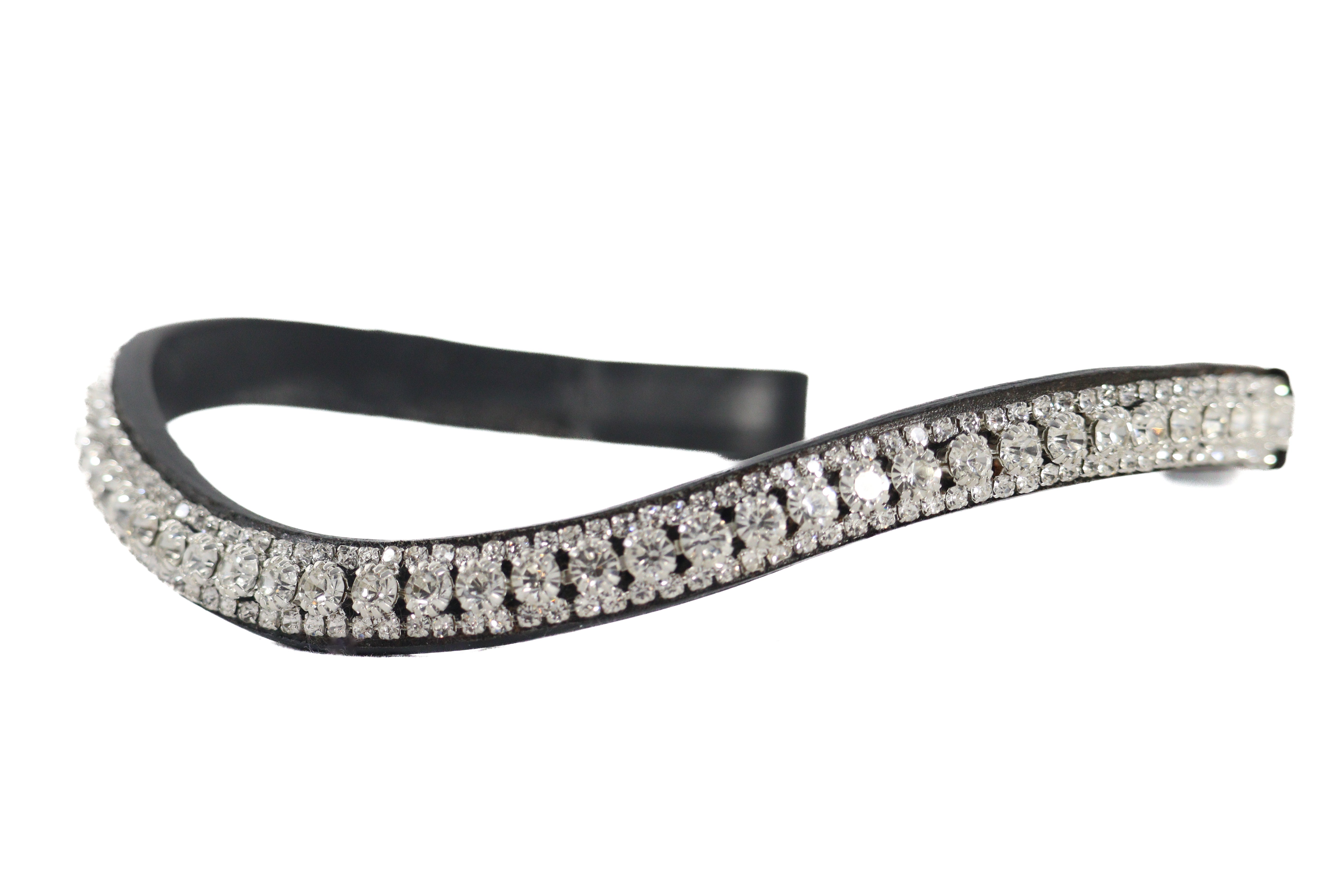 Clear Thin Crystal Wave – Black Browband