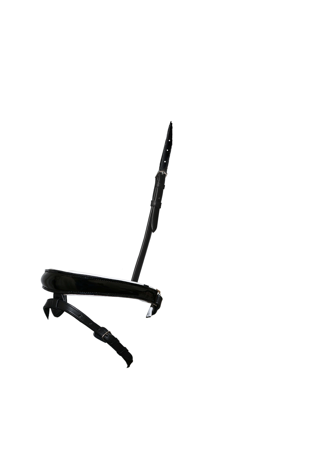 Anatomical Raised Patent White Padded Converter Crank – Black Snaffle / Double Noseband