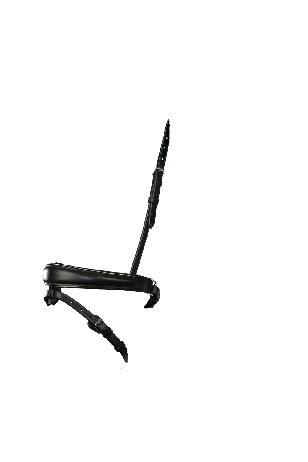 Anatomical Raised Silver Pipe Converter Crank – Black Snaffle / Double Noseband