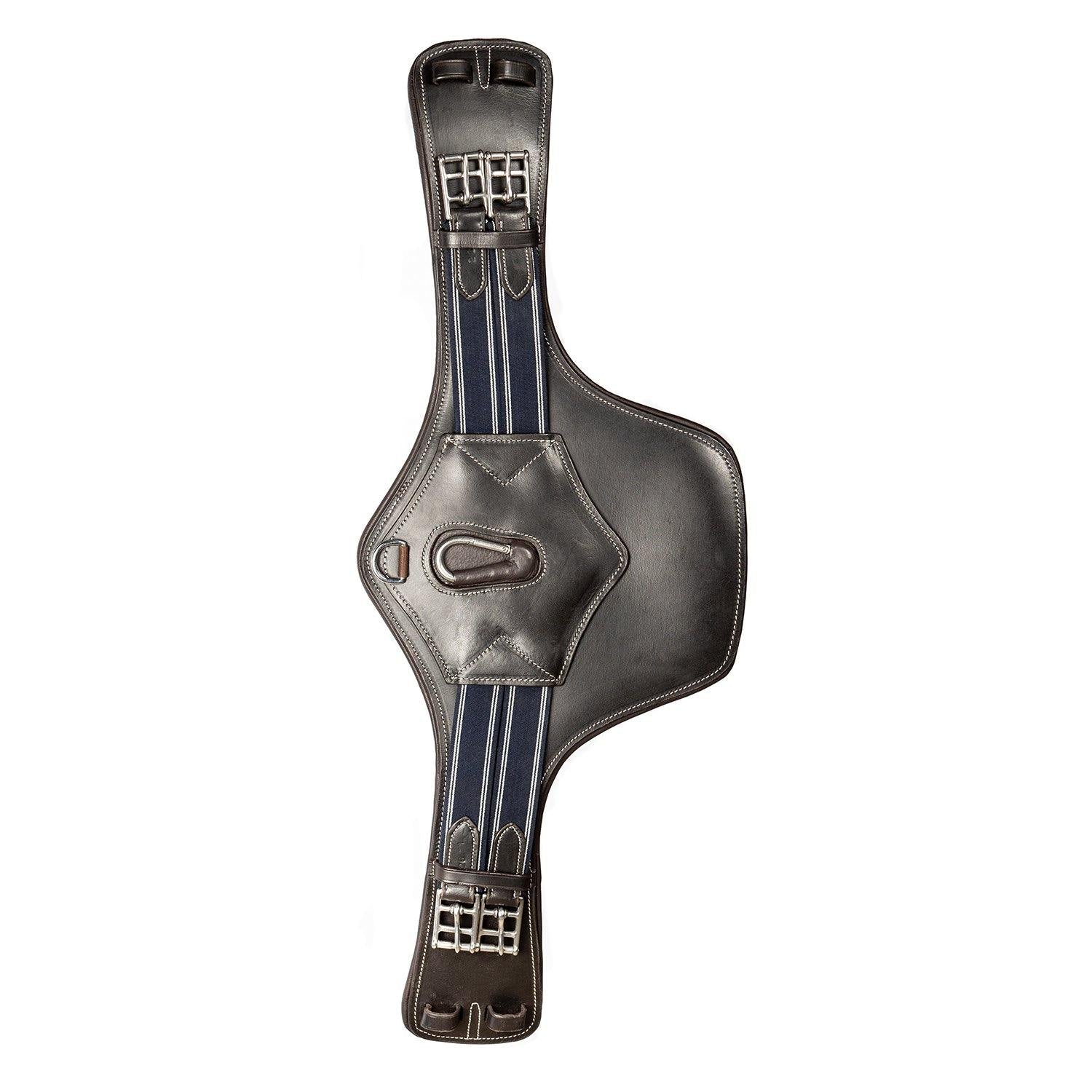 Anatomical Short Stud Girth – Blue & White Elastic