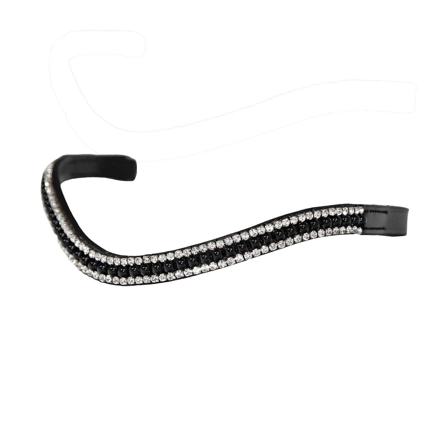 Black Pearl with Clear Crystal Wave – Black Browband