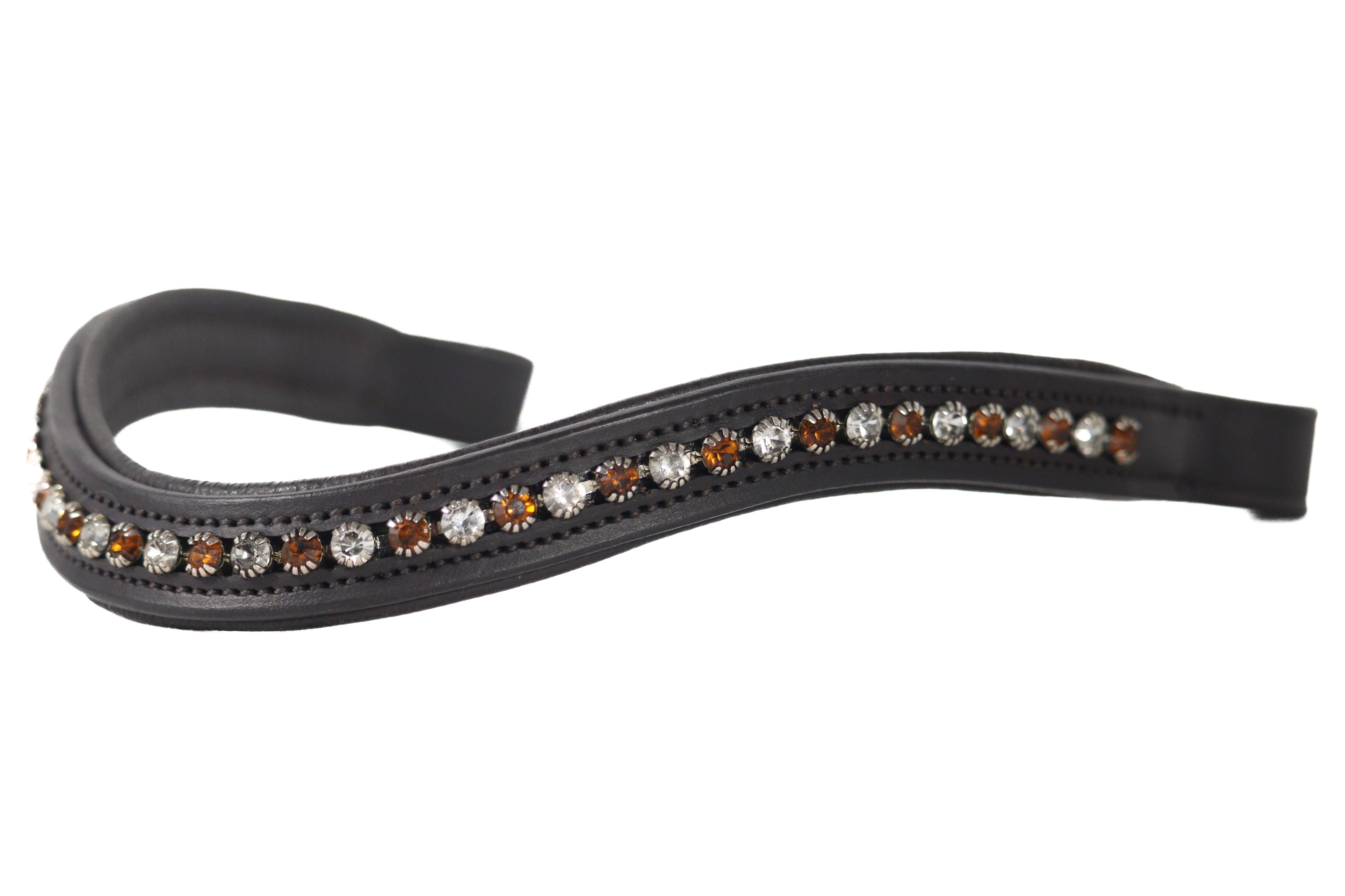 BROWN AND CLEAR CRYSTAL MID THIN WAVE – HAVANA BROWBAND