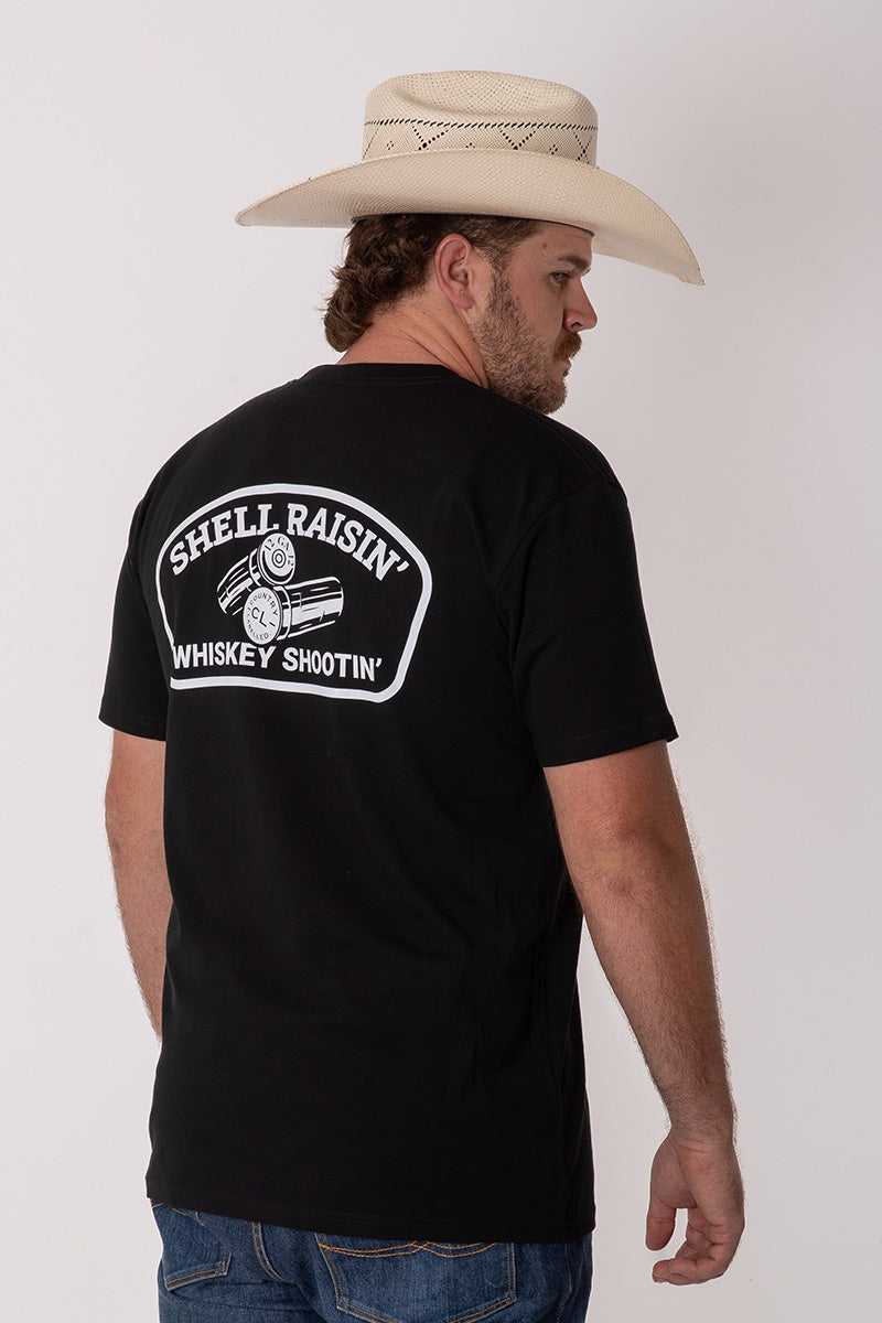 CL T Shirt  – Black – Shell Raisin’ Whiskey Shootin’