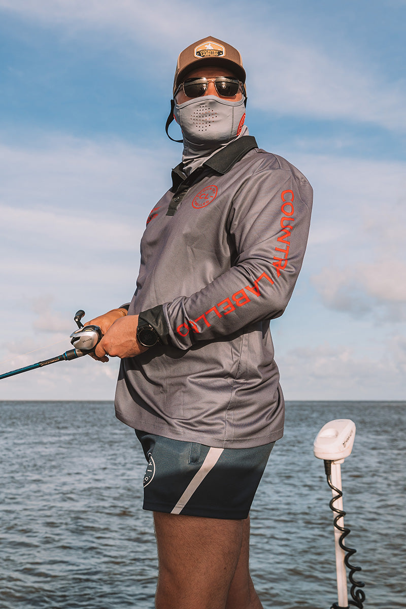 Signature Fishing Shirt – Storm Grey & Red