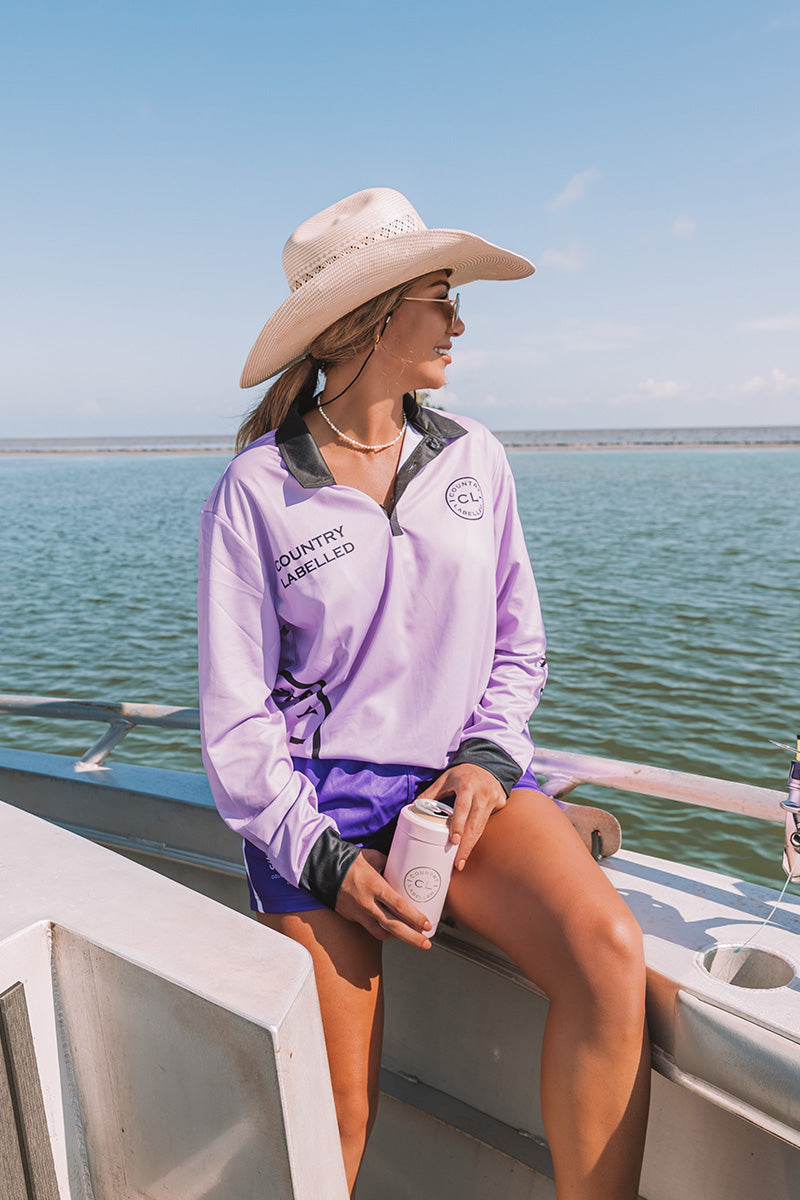 Signature Fishing Shirt – Lilac & Black
