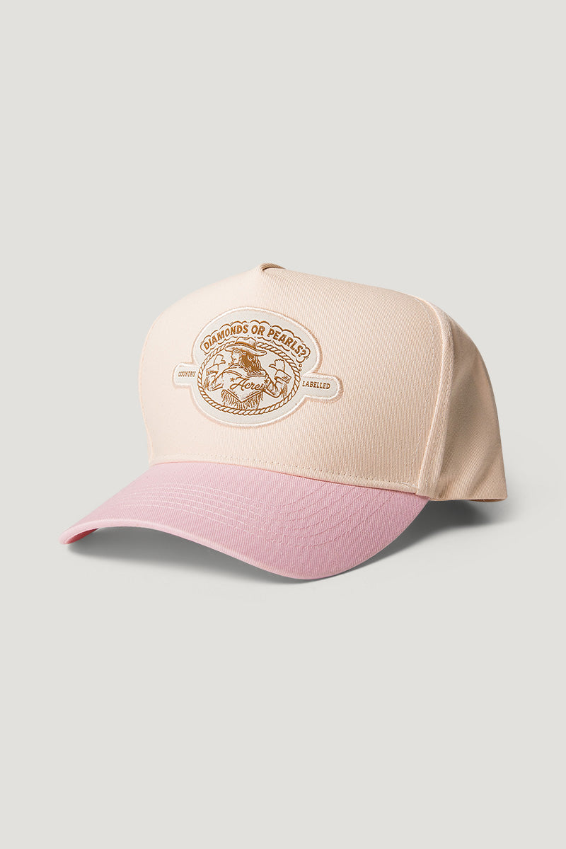 Country Labelled Cap – Pink & White – Acres