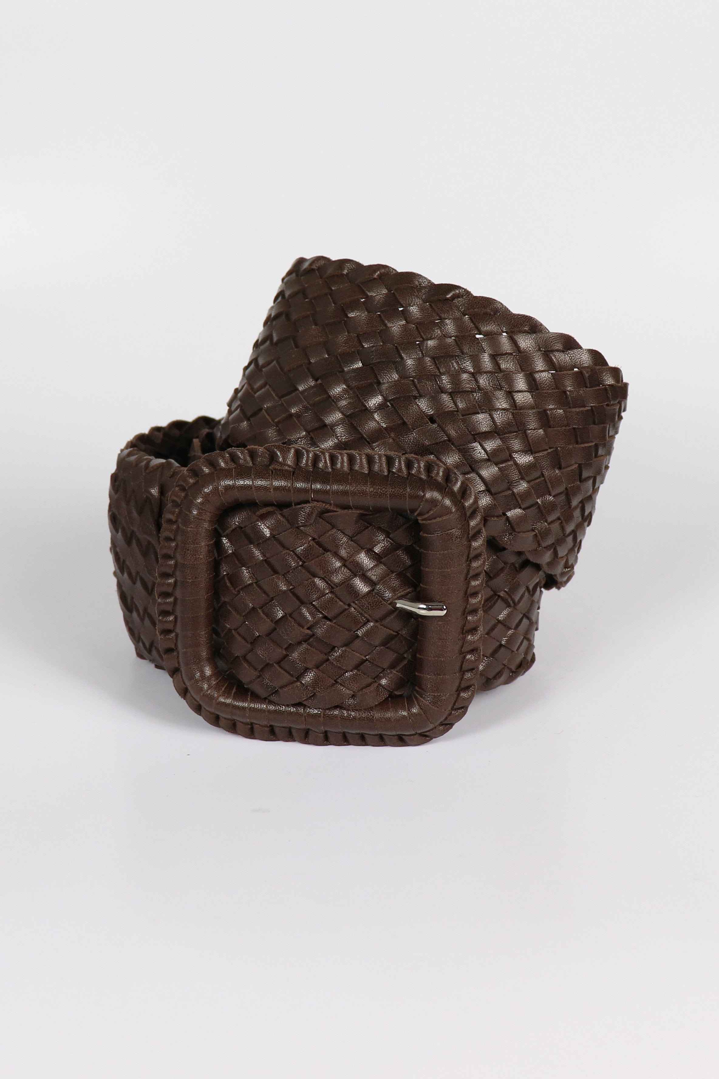 Leather Plaited Belt – Havana