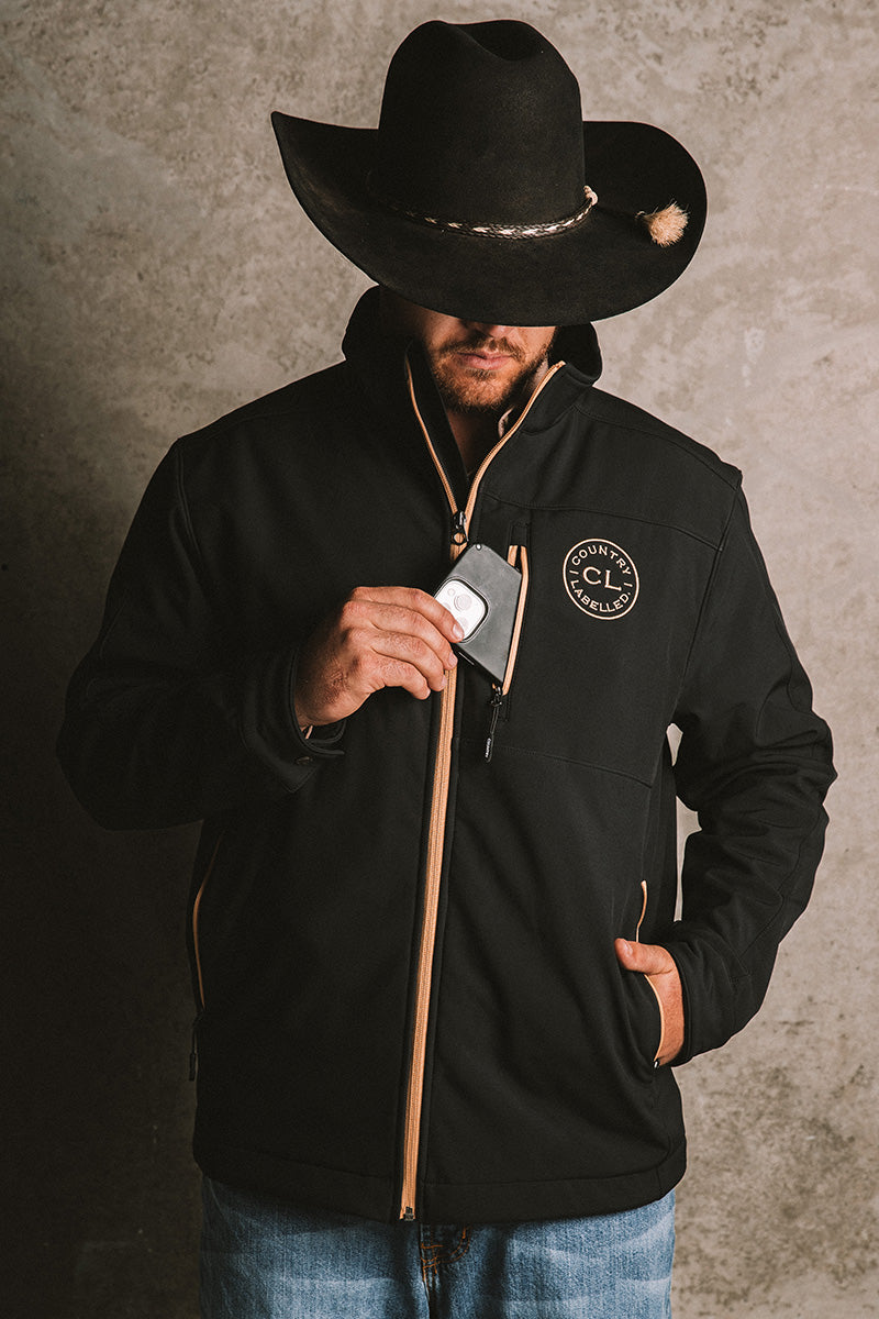 Mens – Maverick – Soft Shell Jacket – Black & Tan