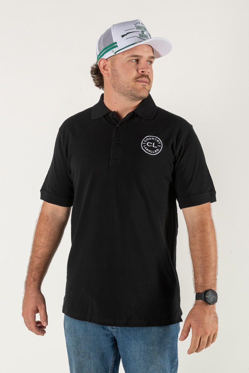 Mens Original Polo shirts – Black – White Logo