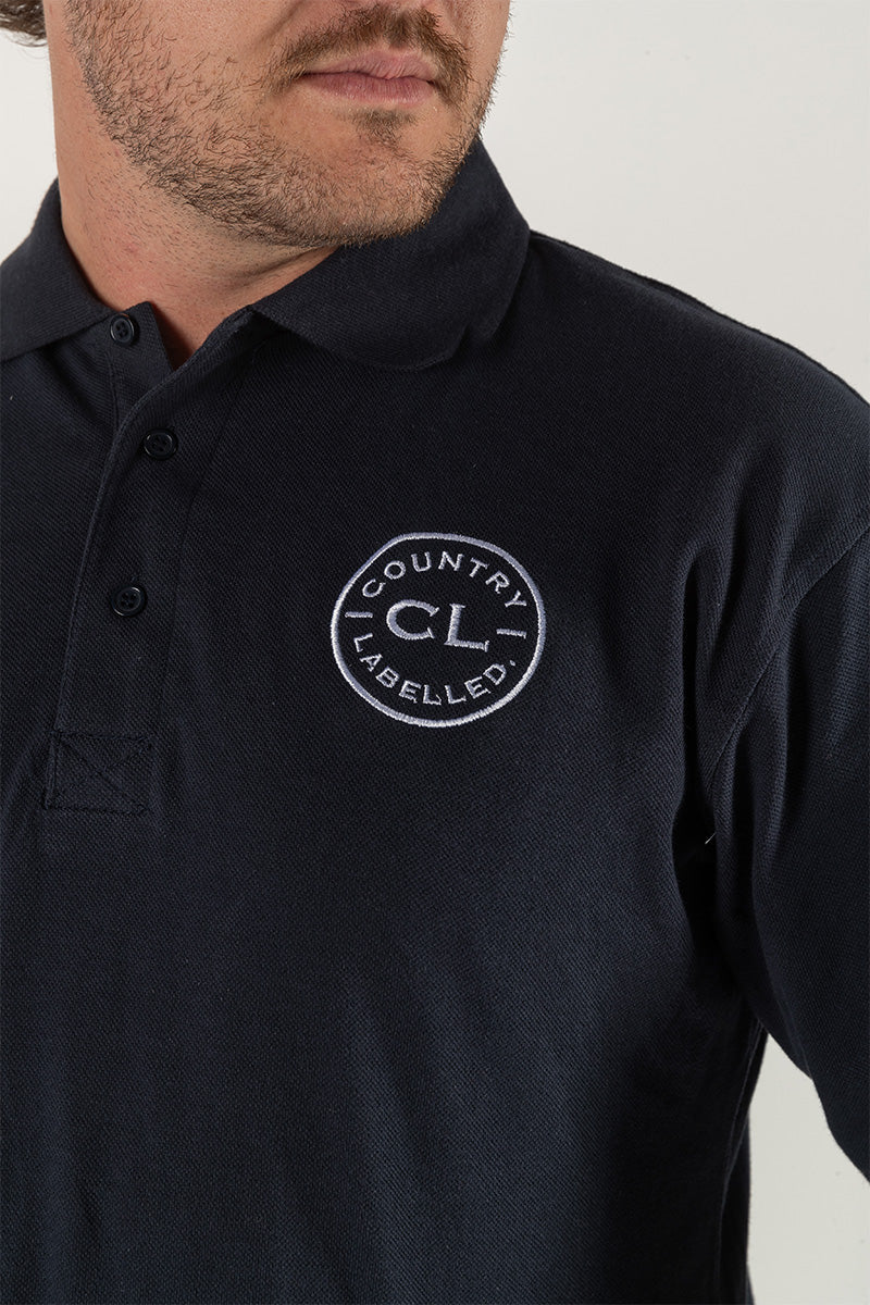 Mens Original Polo shirts – Navy – White Logo