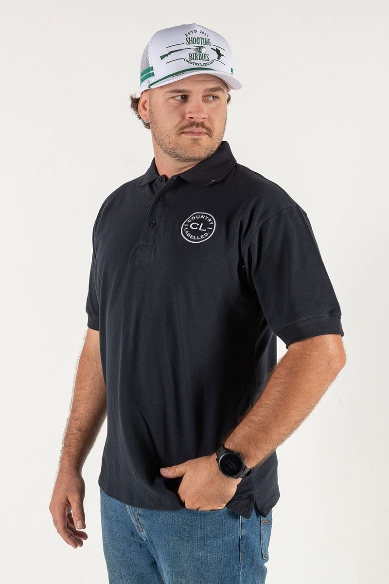 Mens Original Polo shirts – Navy – White Logo