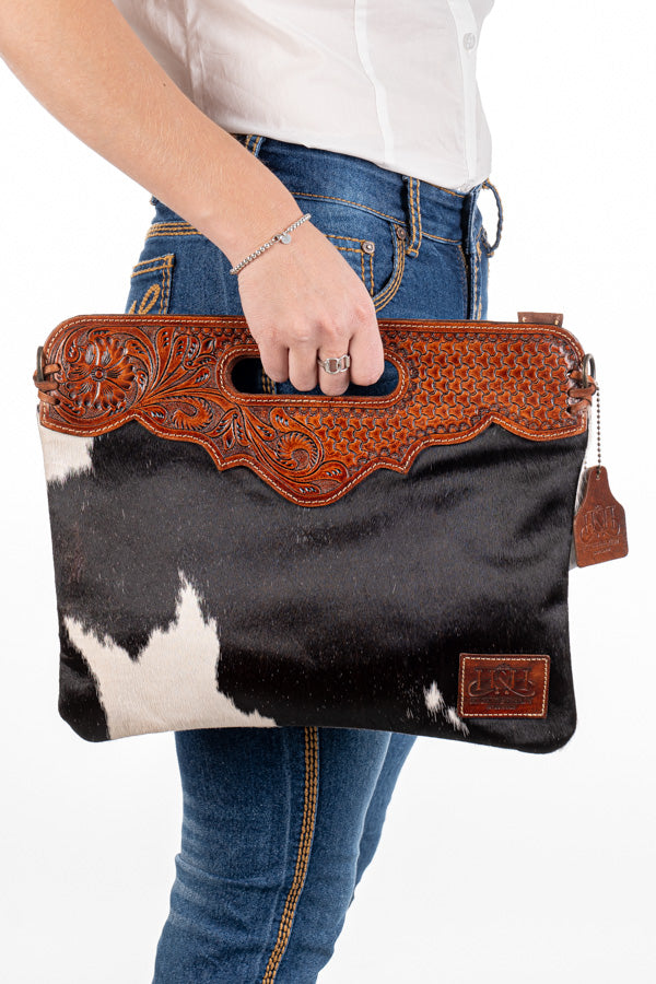 Hide and Tooled Clutch – Large #HTC28