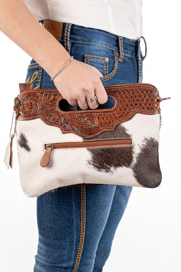 Hide and Tooled Clutch – Mini MHT67