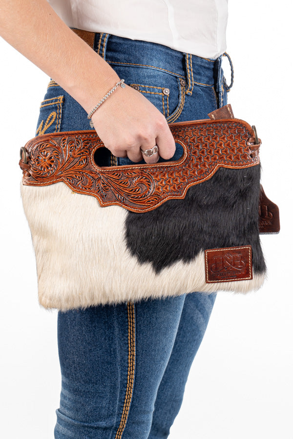Hide and Tooled Clutch – Mini MHT69