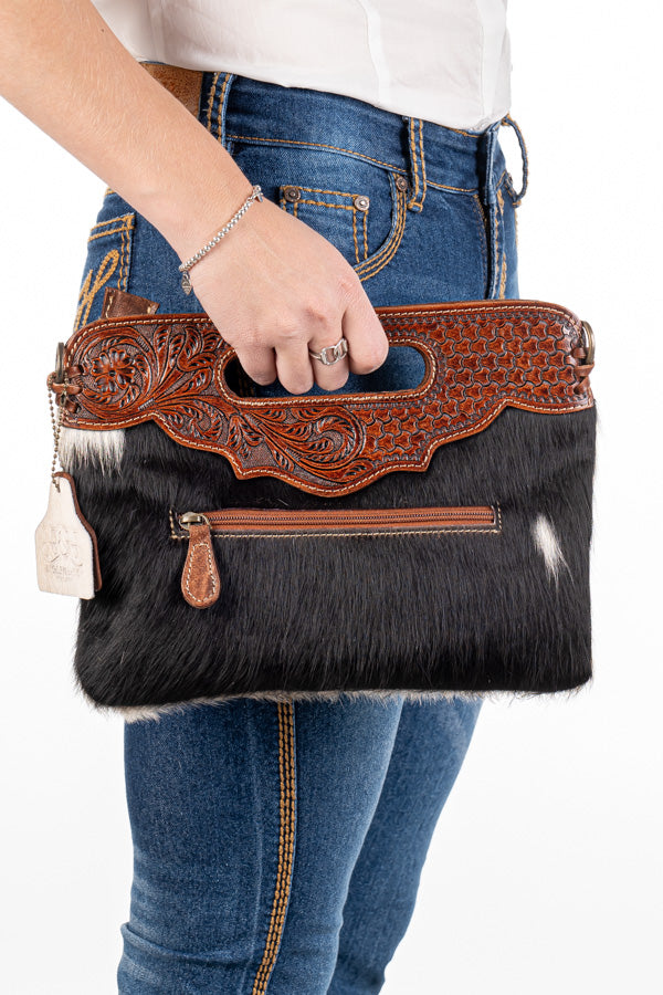 Hide and Tooled Clutch – Mini MHT69