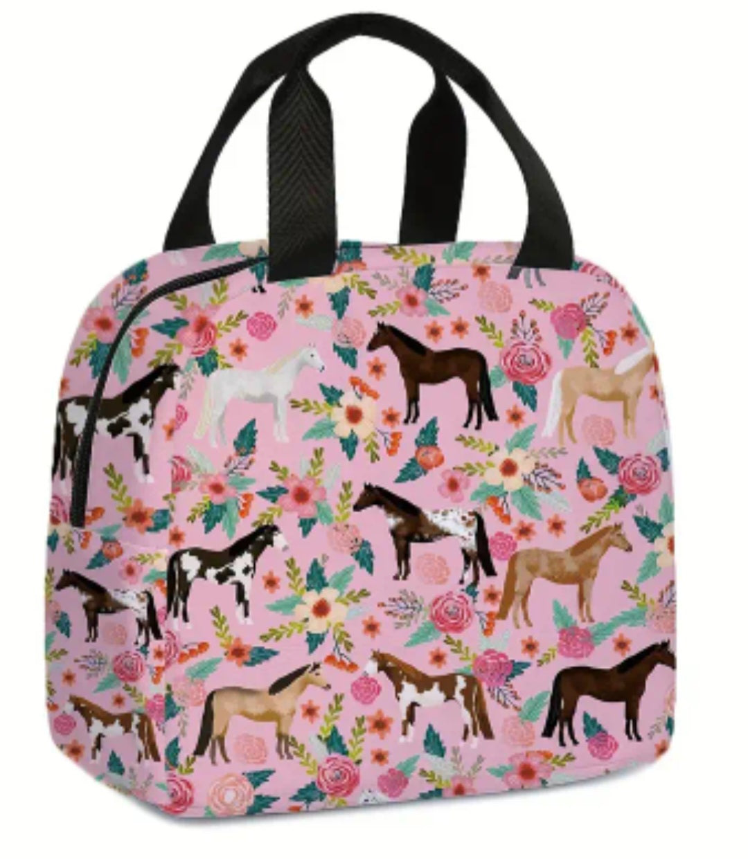 Floral Horse Print Insulated Lunch Cooler Bag – Various colours