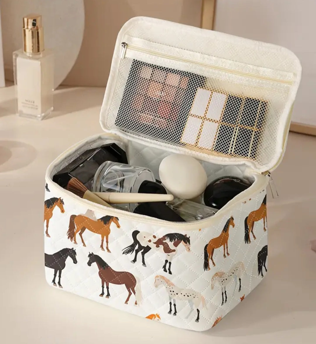 Horse Print Make Up/ Toiletry Bag