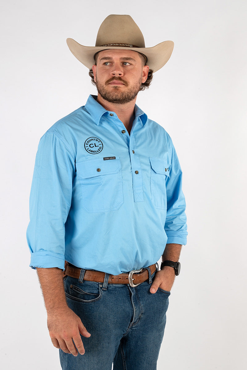 The Cattleman’s Work Shirt – Sky Blue