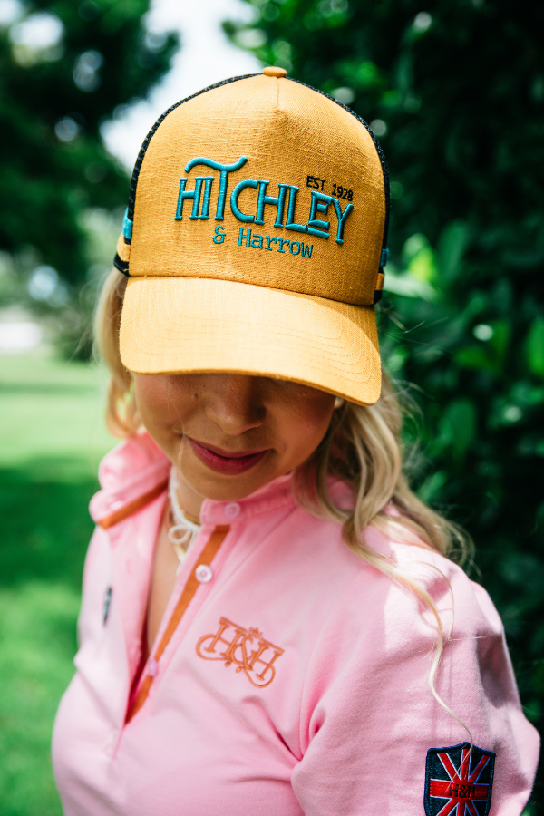 Trucker Cap – Mustard, Black, and Turquoise