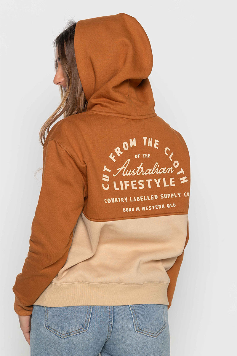 Womens – Heritage Two-Tone – Hoodie – Camel & Tan