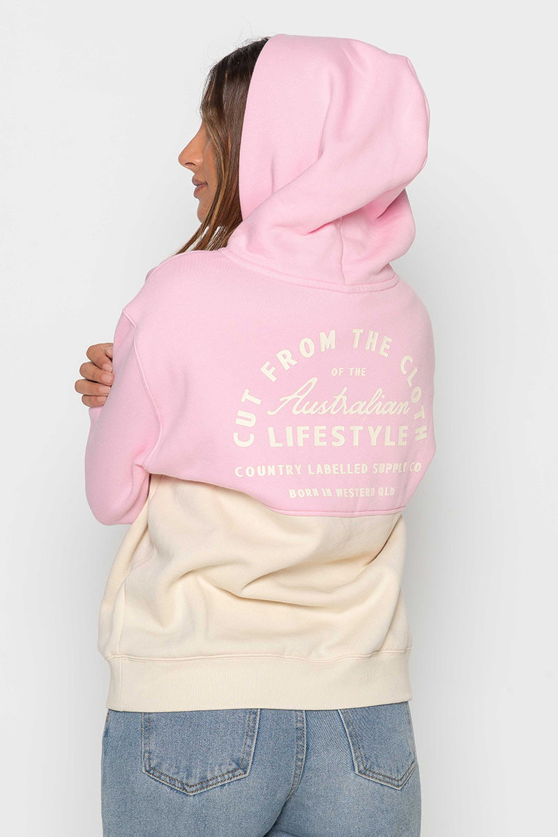 Womens – Heritage Two-Tone – Hoodie – Pink & White