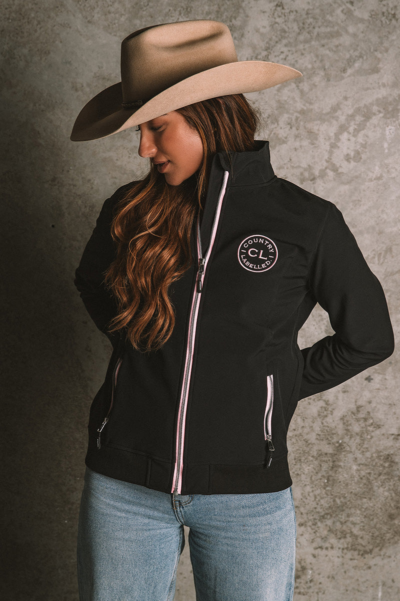 Womens – Rustler – Soft Shell Jacket – Black & Pink