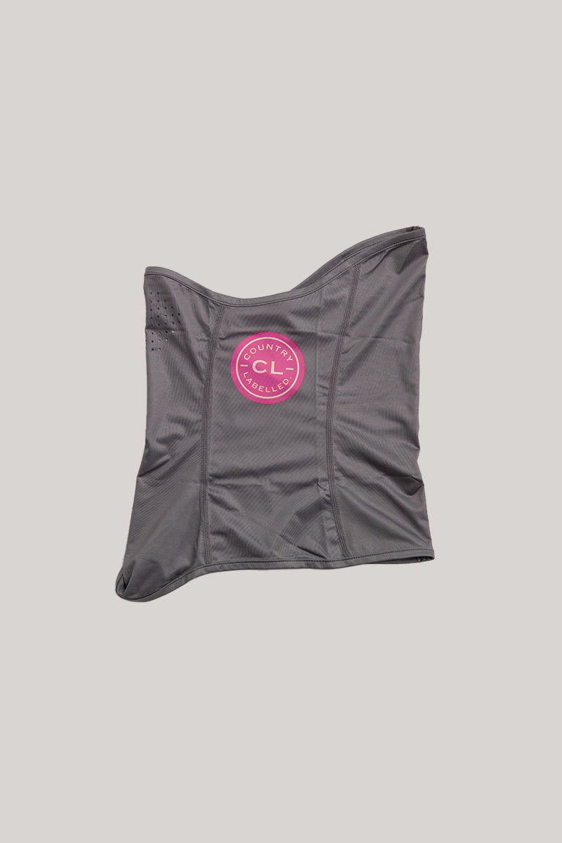 Fishing Mask – Storm Grey – Pink Logo