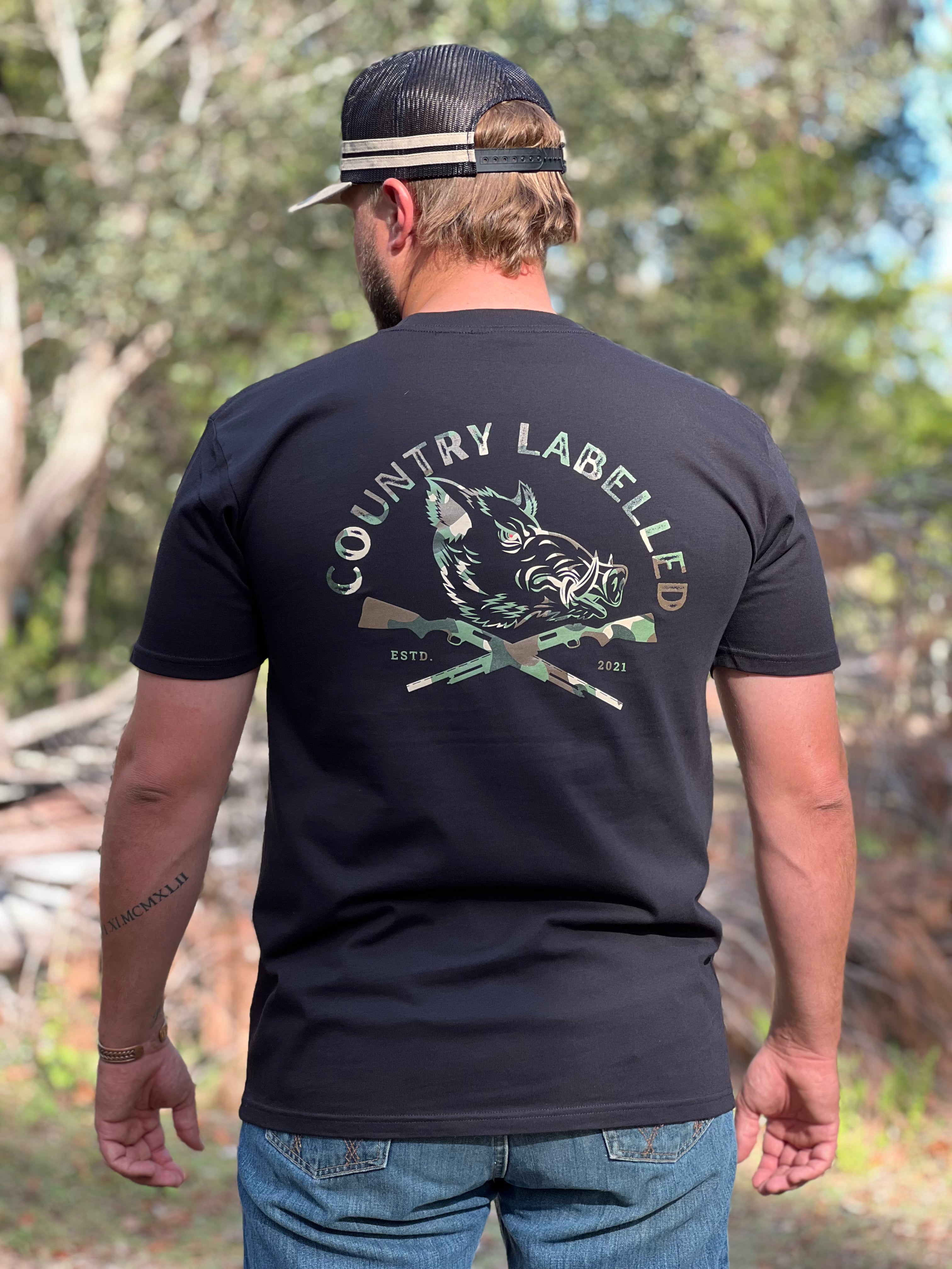 CL T Shirt  – Black – Pig Hunting Logo
