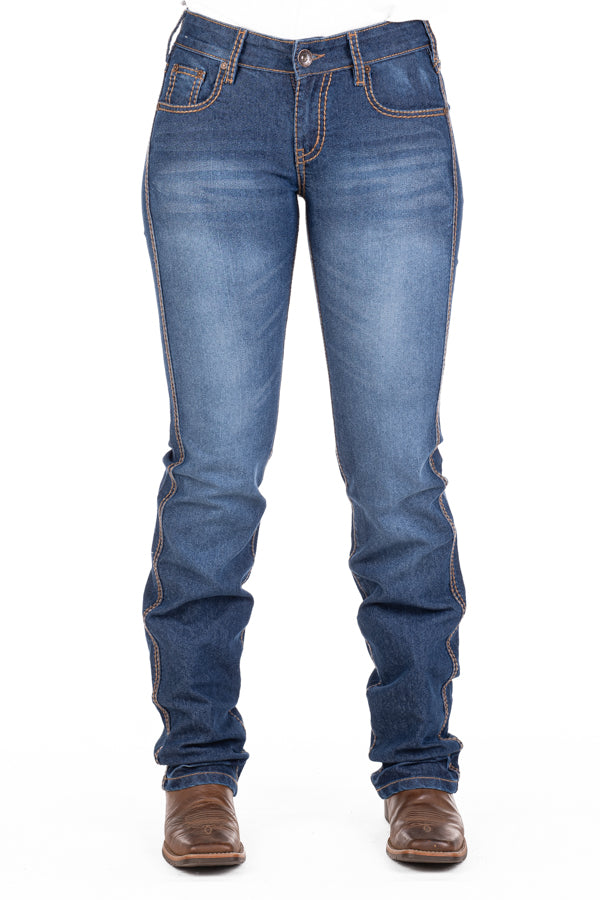 Mid Rise – SR2162 “TO BE NAMED” Tan Stitch Jeans