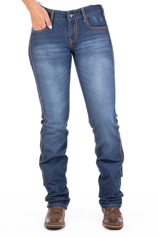 Mid Rise – SR2162 “TO BE NAMED” Tan Stitch Jeans