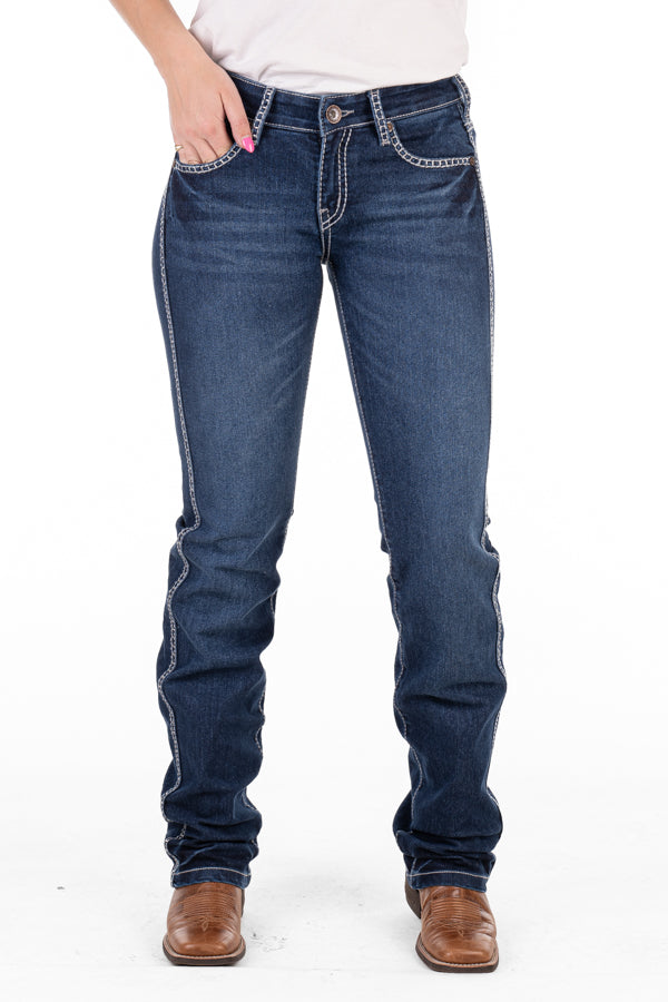 Mid Rise – SR2214 “TO BE NAMED” Grey and Metallic Silver Stitch Jeans