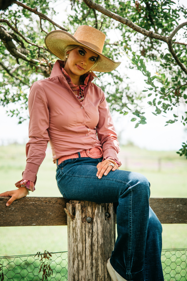 Fitted – M2000 Dusty Pink with Check Contrast