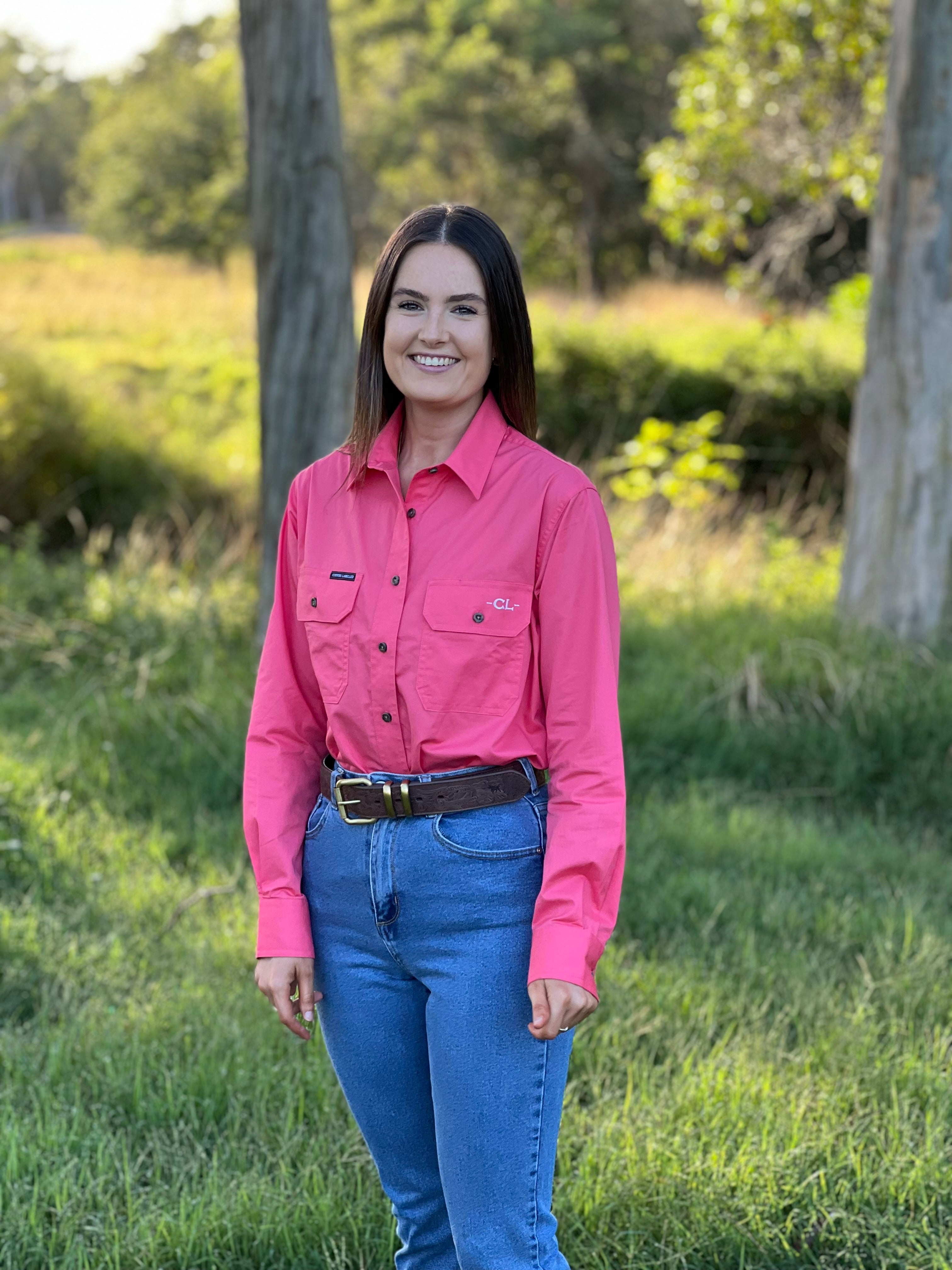 The Arena Full Button Work Shirt – Grapefruit