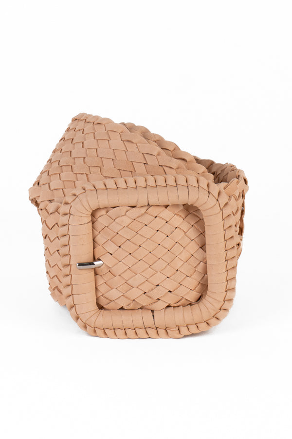 Leather Plaited Belt – Natural