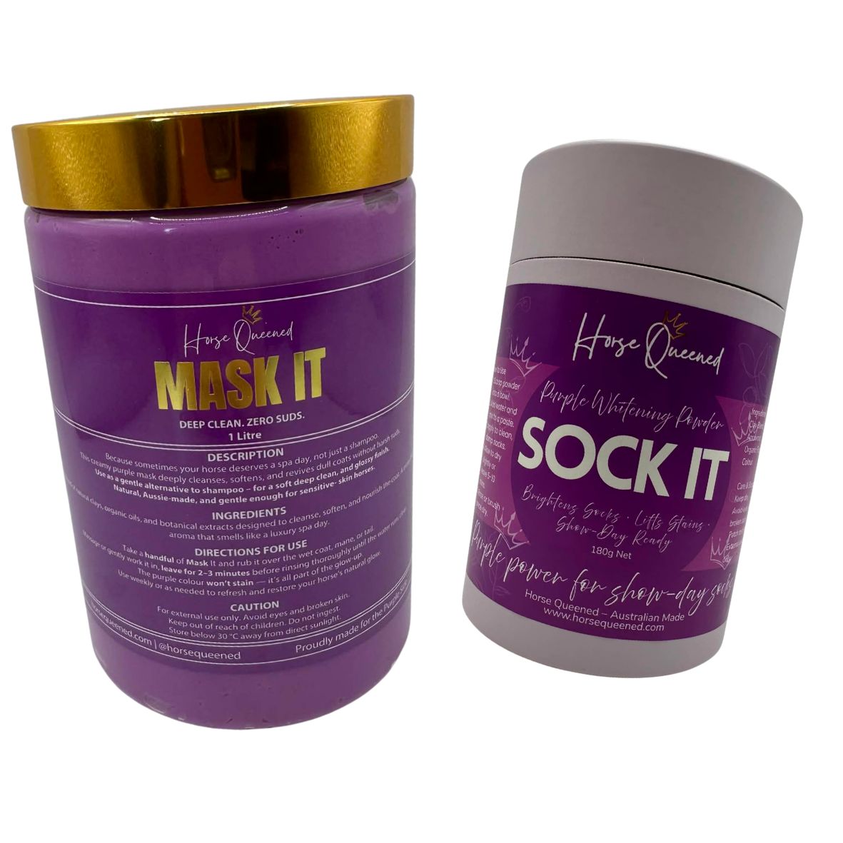 The Whites & Brights Pack &ndash; Horse Grooming Mask It + Sock It Whitening Duo