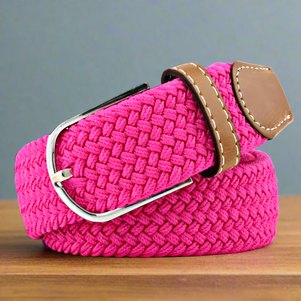 PW Braided Belt – Hot Pink