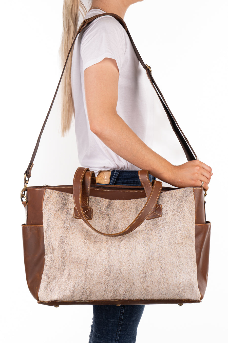 Nappy Bag – Hide and Tobacco Leather HNB77