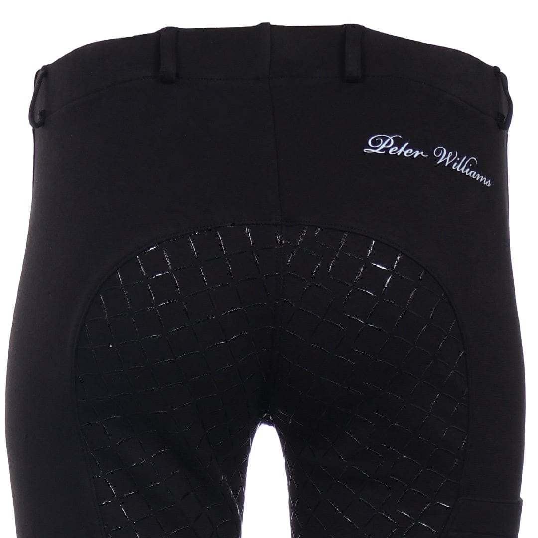 Pull On Riding Jodhpurs  with Gel Seat and Phone Pocket – Black