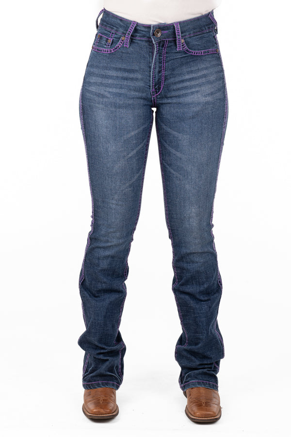 Ultra High Rise – SR2247 “No Name” Purple Stitch Jeans
