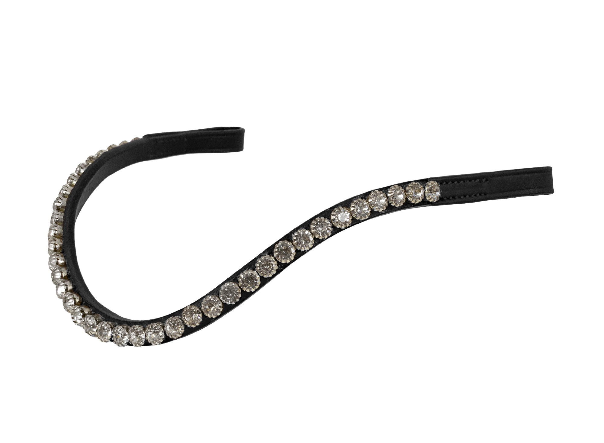 Single Row Crystal Deep Wave – Black Browband