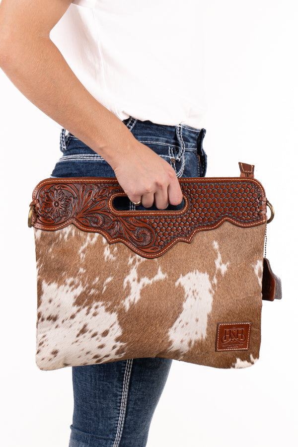 Hide and Tooled Clutch – Large #HTC01