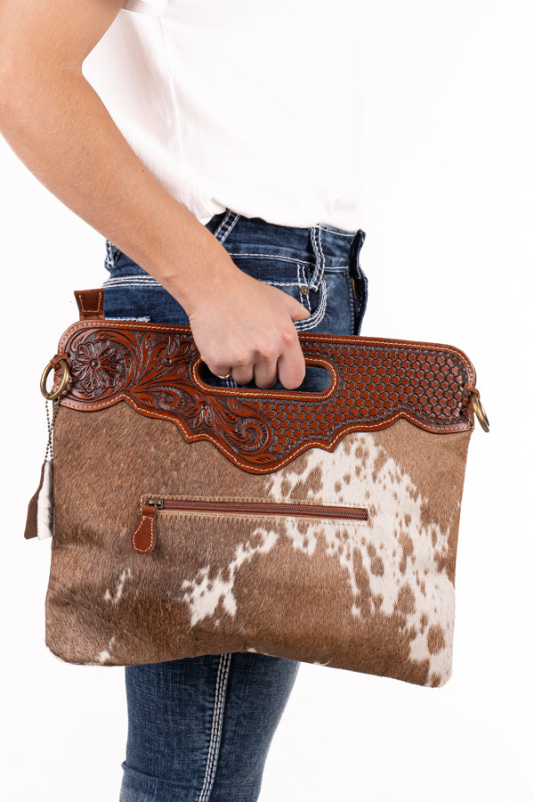 Hide and Tooled Clutch – Large #HTC01