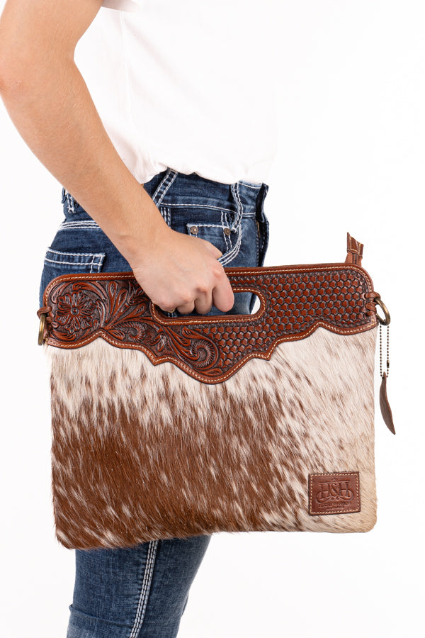 Hide and Tooled Clutch – Large #HTC02