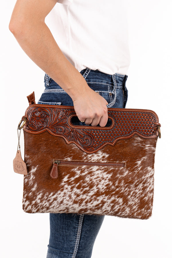 Hide and Tooled Clutch – Large #HTC02