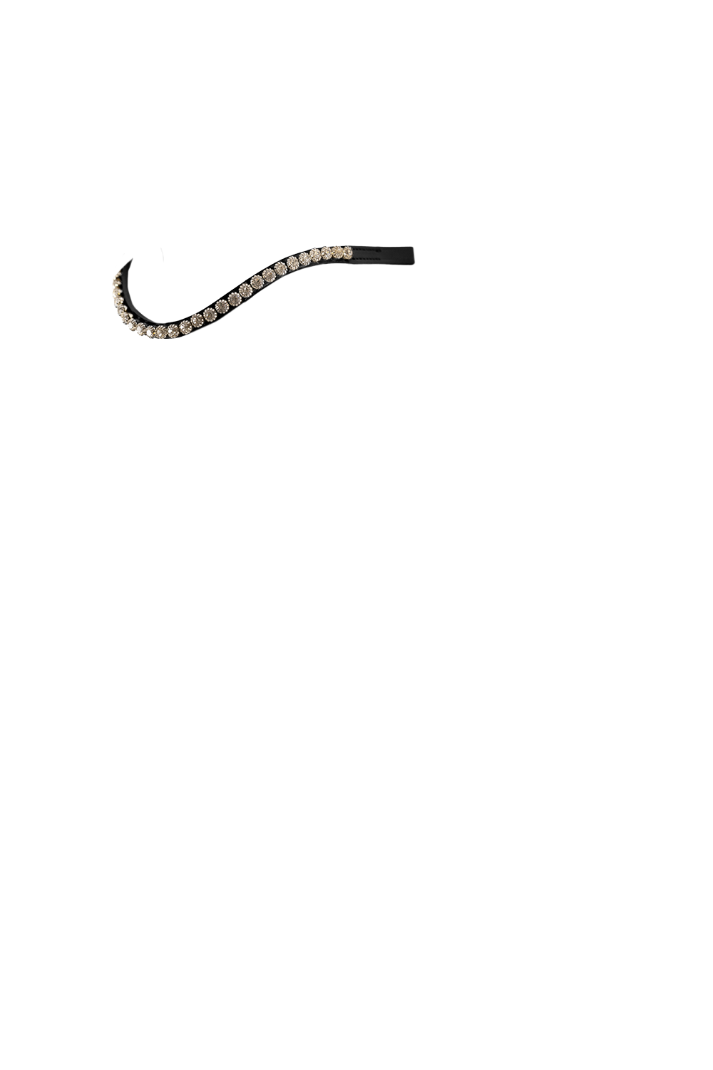 Single Row Crystal Deep Wave – Black Browband