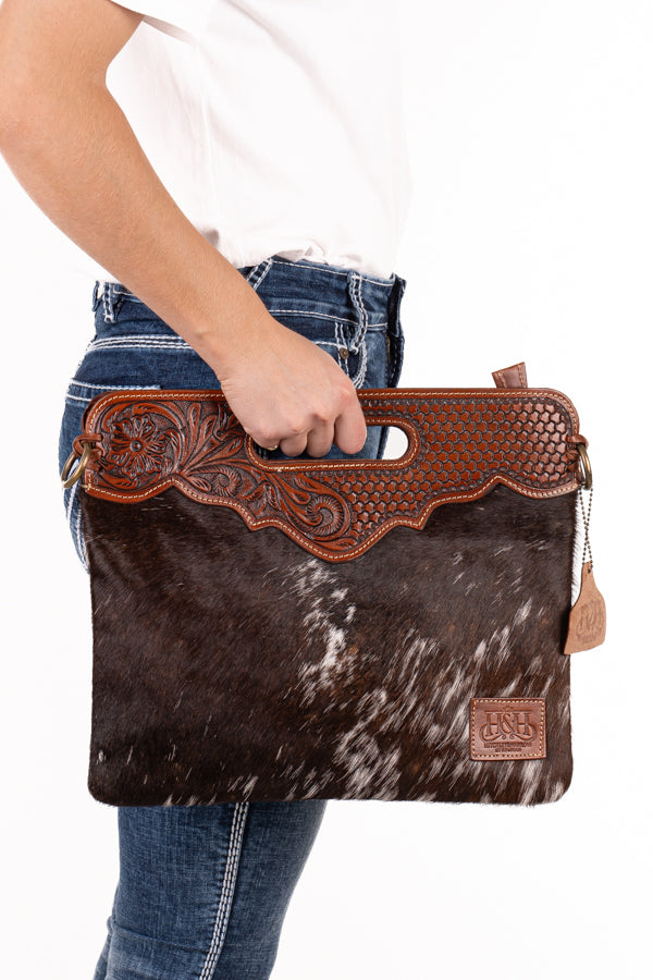 Hide and Tooled Clutch – Large #HTC08