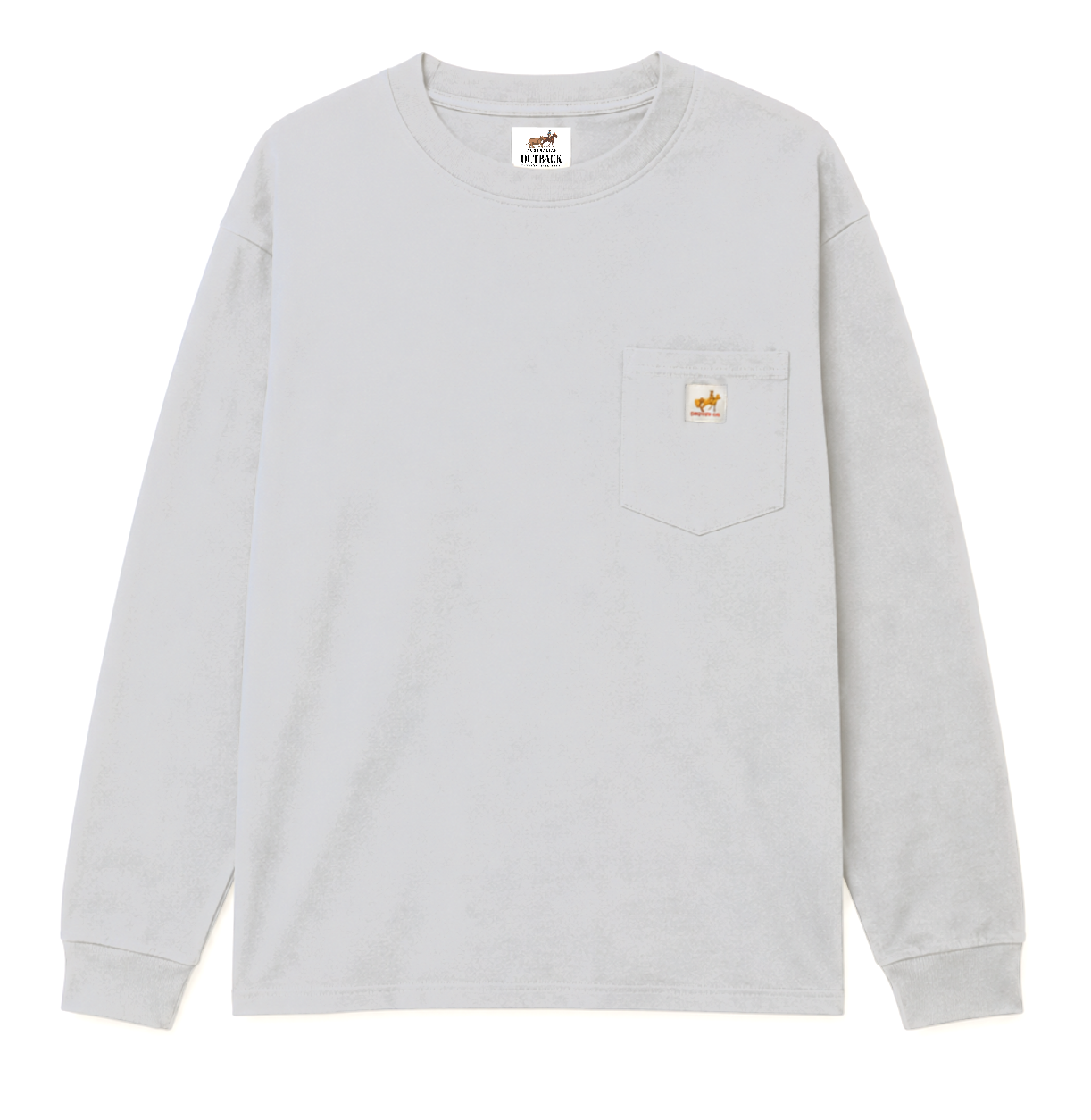 Oversized Long Sleeve Pocket Tee – Grey