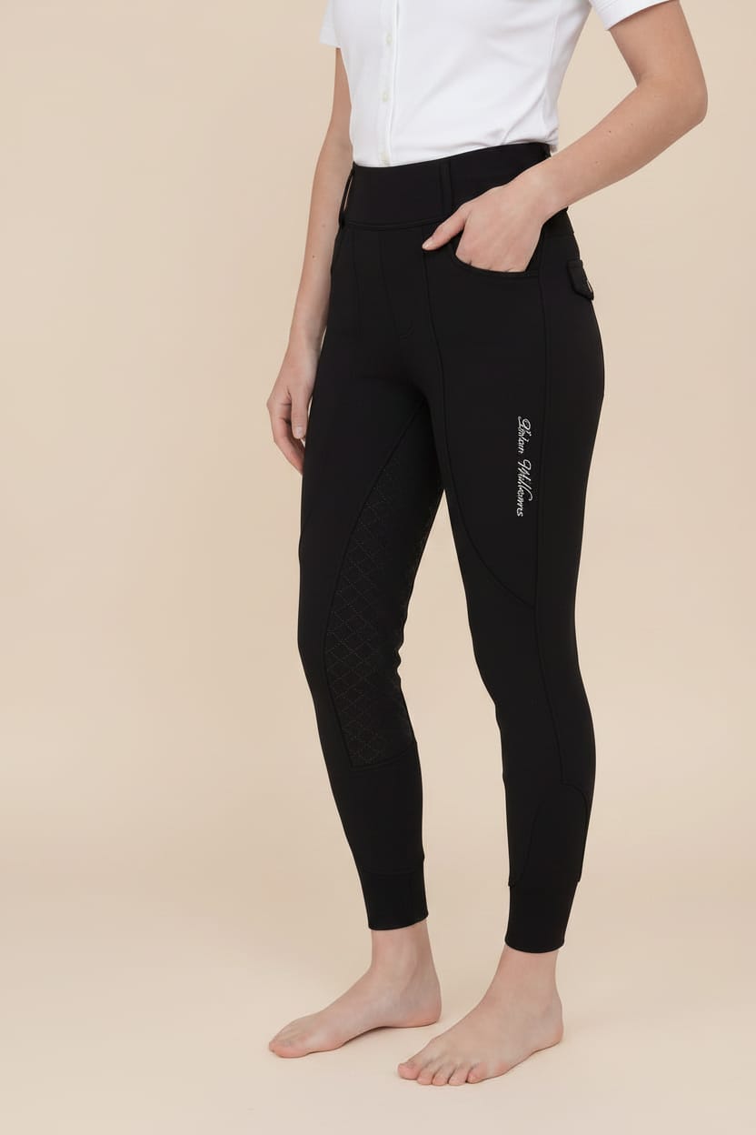 Ladies Black Riding Tights &ndash; Full Gel Seat