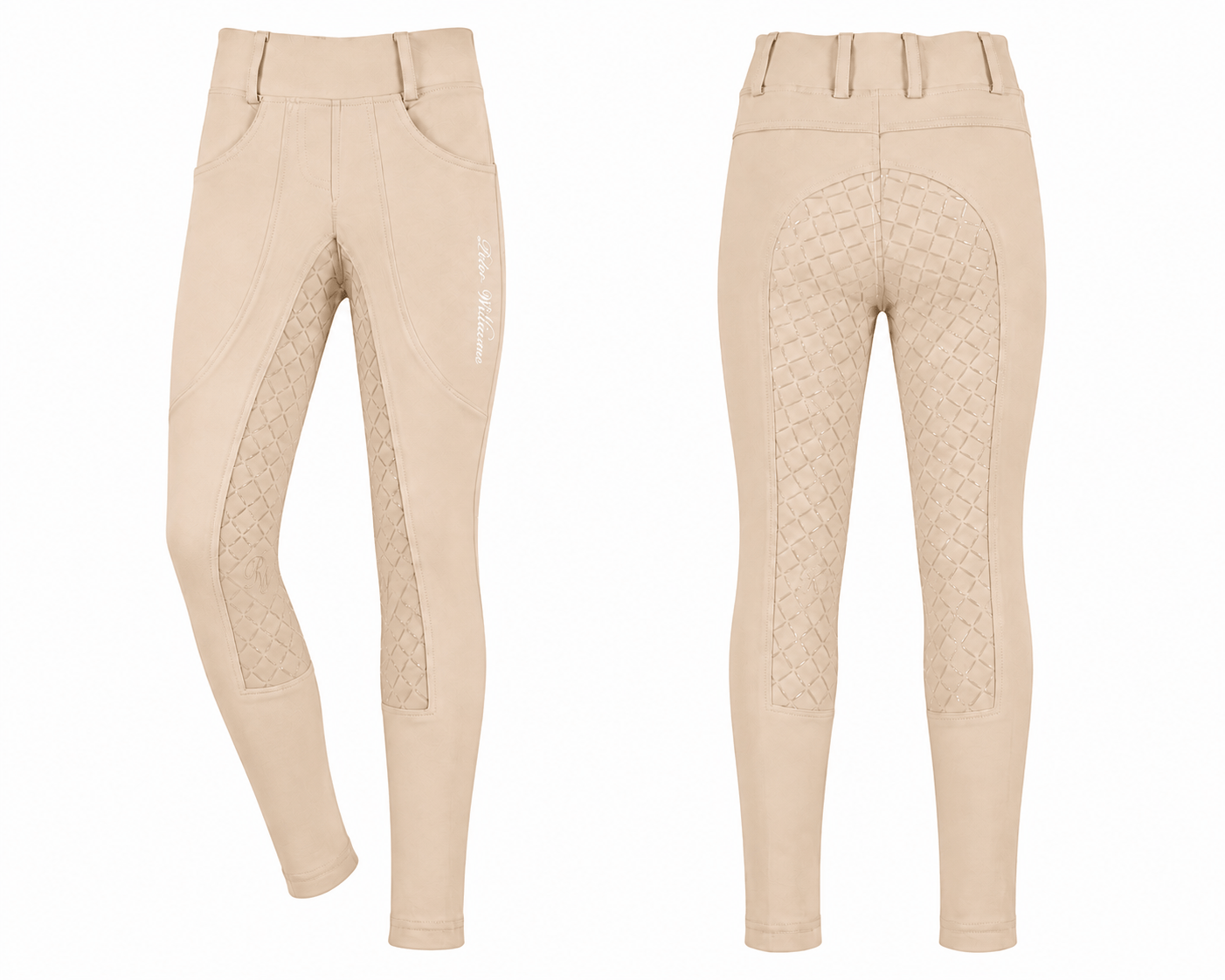 Beige Kids Riding Tights
